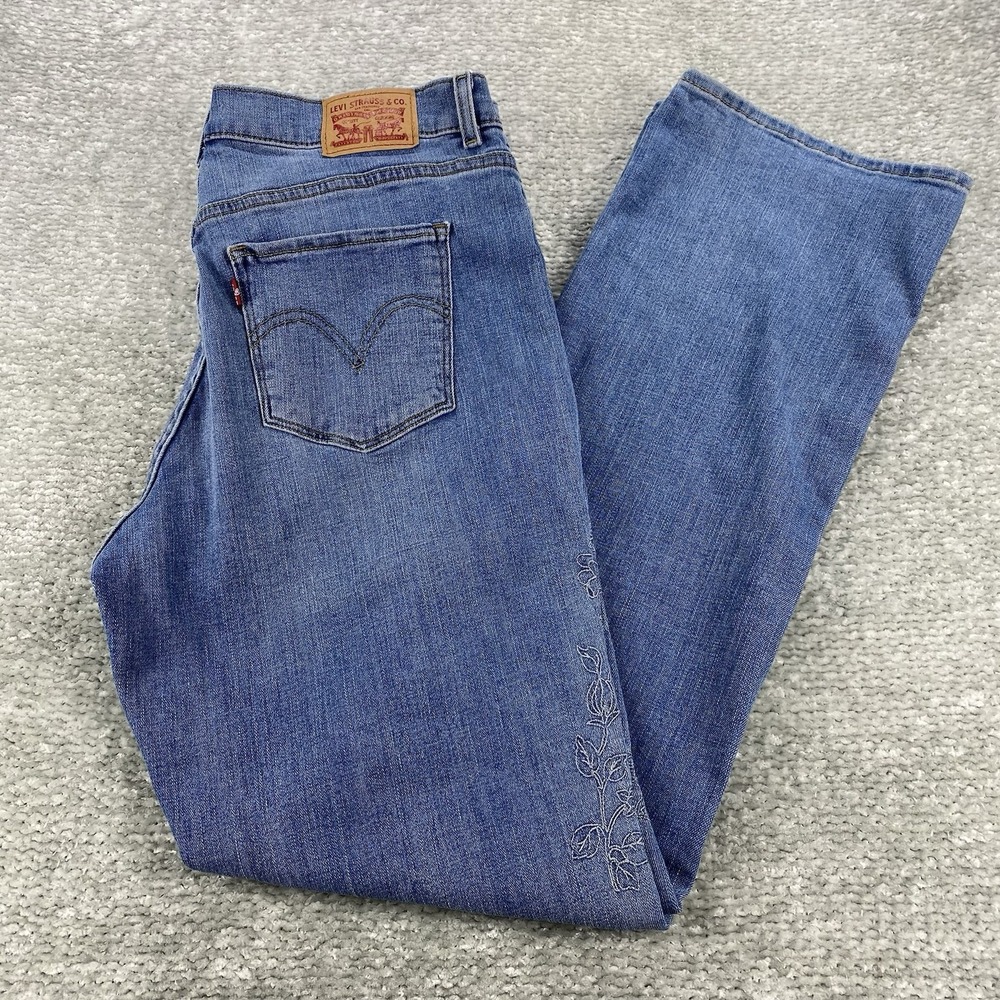 Levi's Jeans Classic Bootcut Floral Embroidered Denim 12 Blue‎ Boho Western